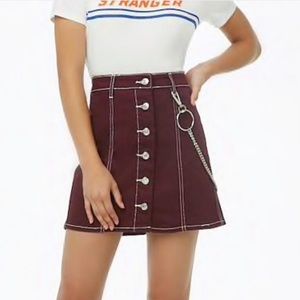 Burgundy Mini skirt